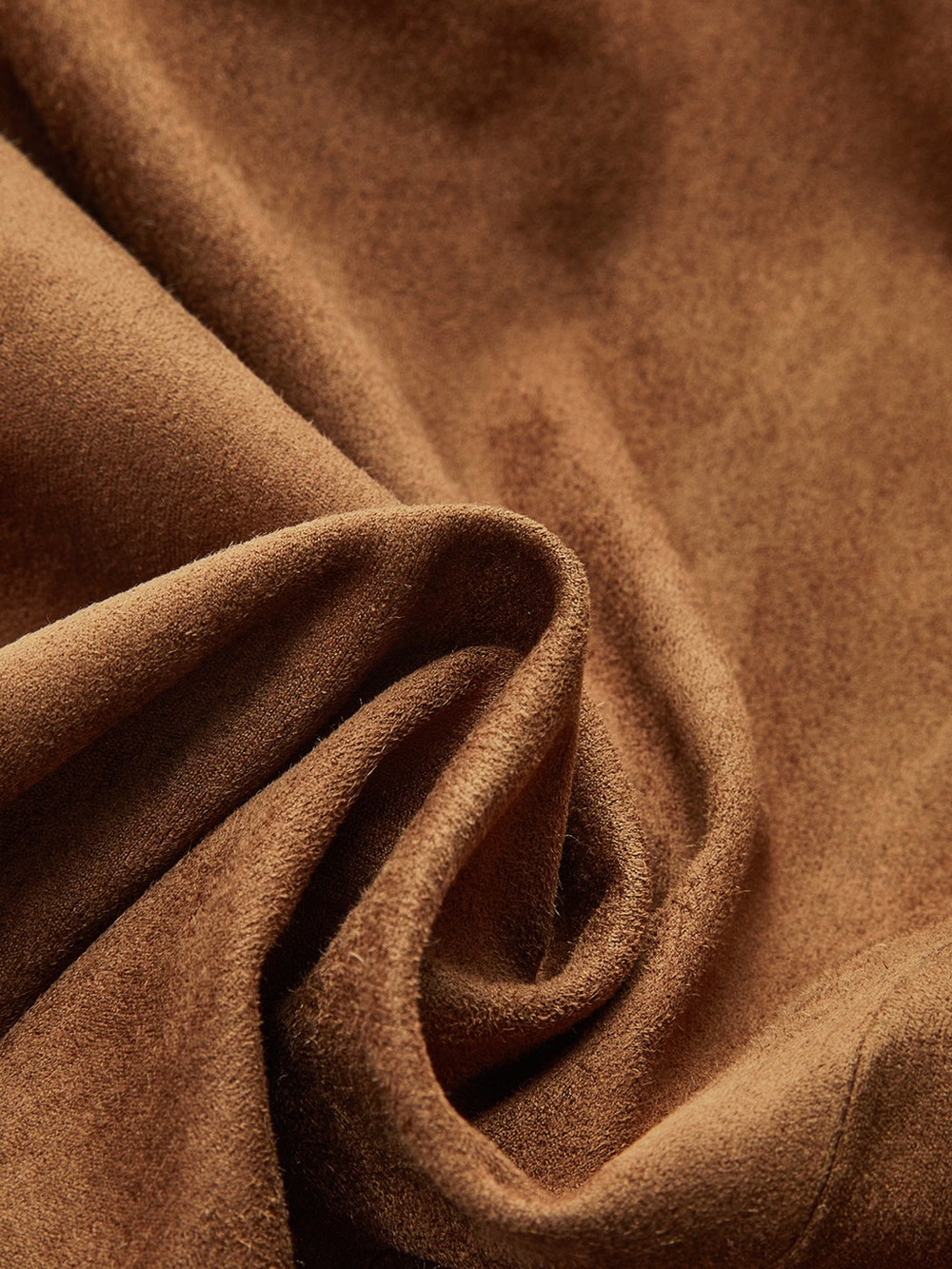 NWT - Commense Draped Slit Suede Effect Midi Skirt in Light Brown - Size L - Picture 3 of 7